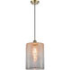 Ballston Large Cobbleskill 1 Light 9 inch Antique Brass Mini Pendant Ceiling Light in Incandescent, Mercury Glass, Ballston