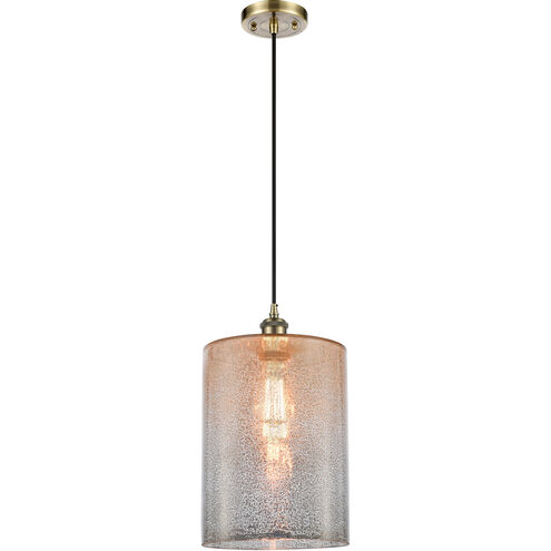Ballston Large Cobbleskill 1 Light 9 inch Antique Brass Mini Pendant Ceiling Light in Incandescent, Mercury Glass, Ballston
