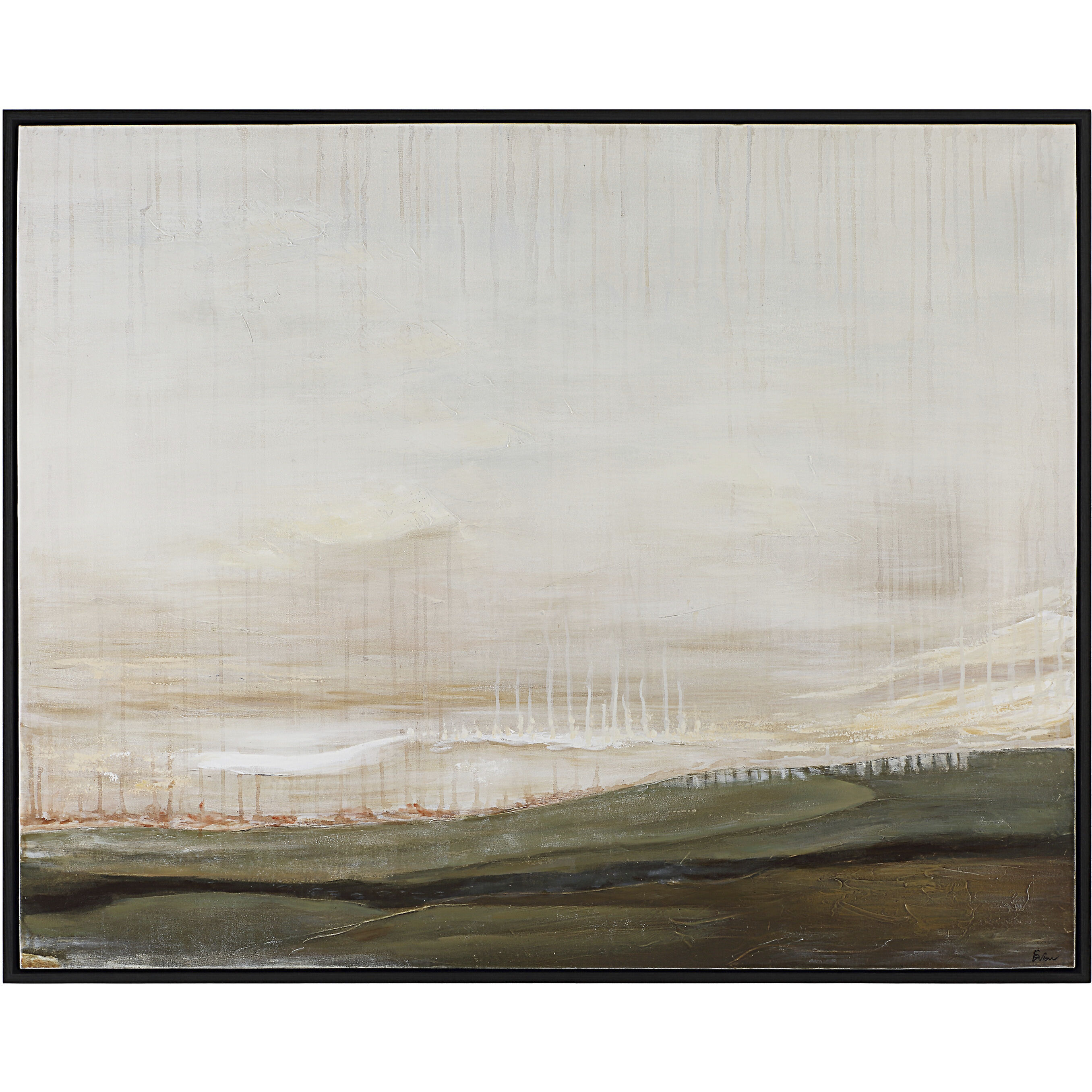 Mackay Painted Matte Black Canvas Art