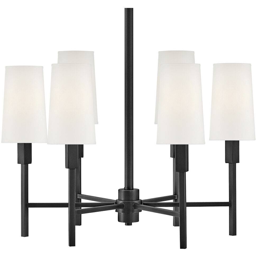 Fenwick 6 Light 28 inch Black Chandelier Ceiling Light