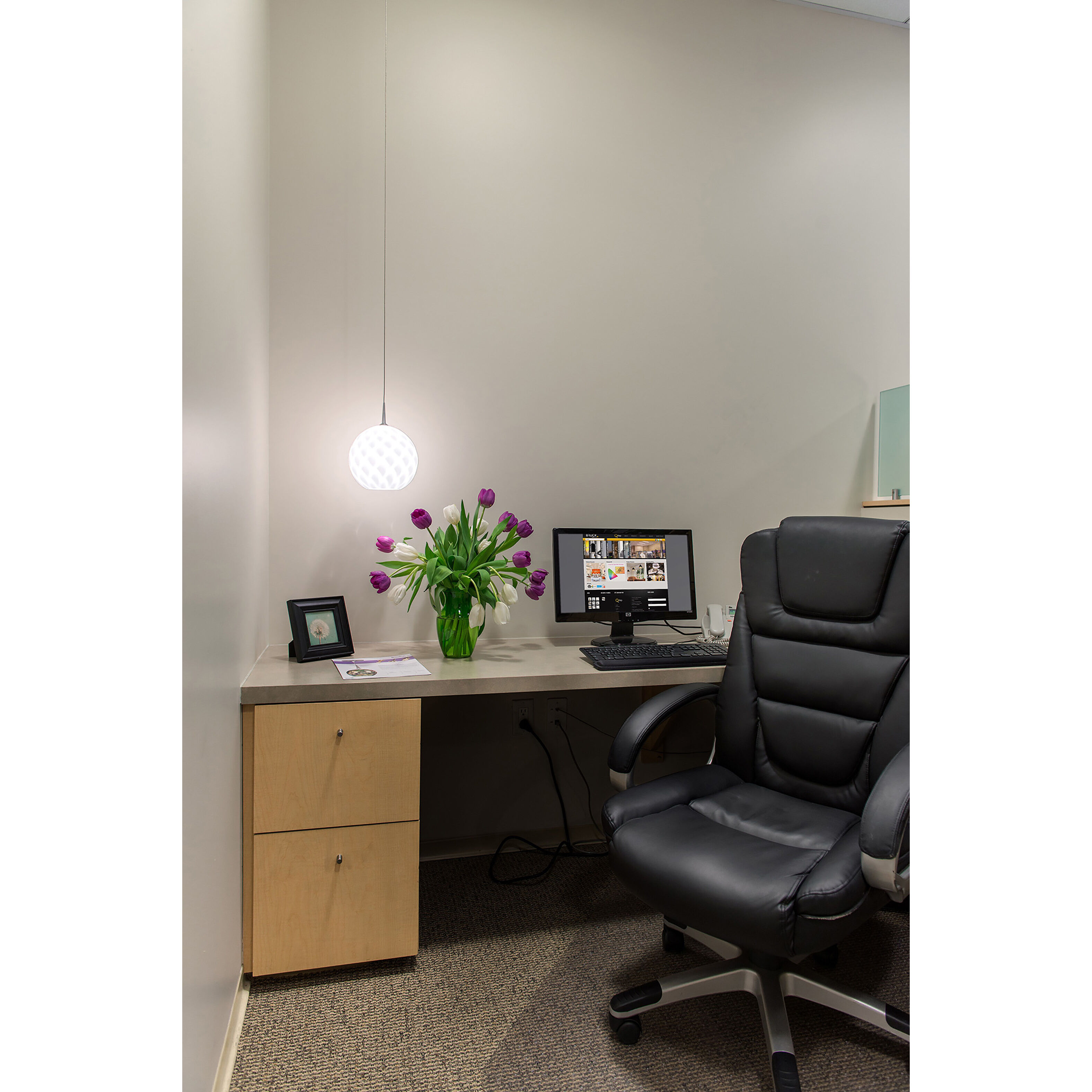 Sirena LED 7.9 inch Chrome Pendant Ceiling Light in White Glass