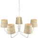 Abaca 5 Light 34 inch Textured White Chandelier Ceiling Light