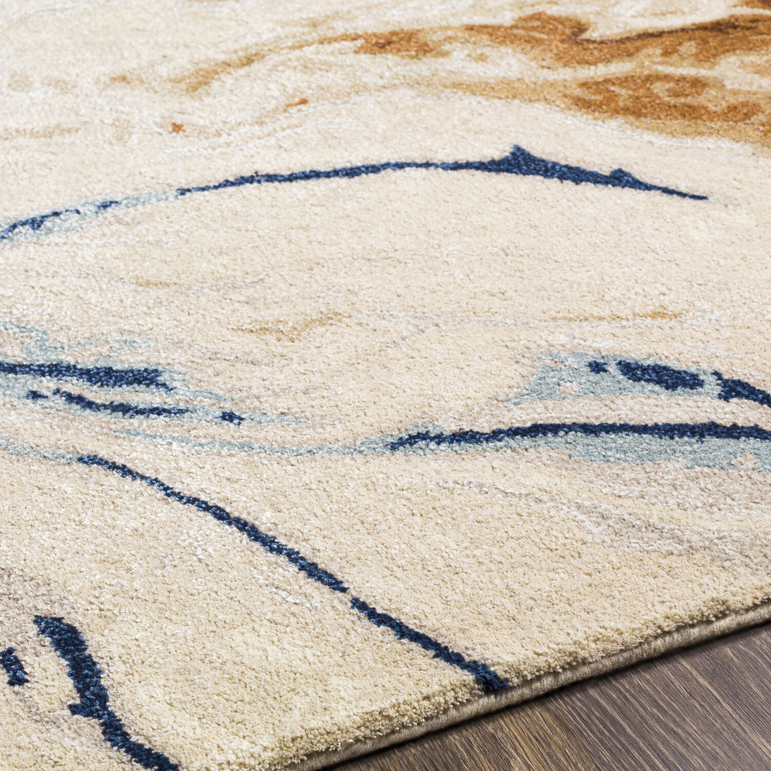 Kavita 90 X 60 inch Dark Brown Rug in 5 x 8, Rectangle