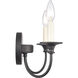 Cecil 2 Light 14 inch Matte Black with Off White Vanity Light Wall Light in Matte Black and Off White