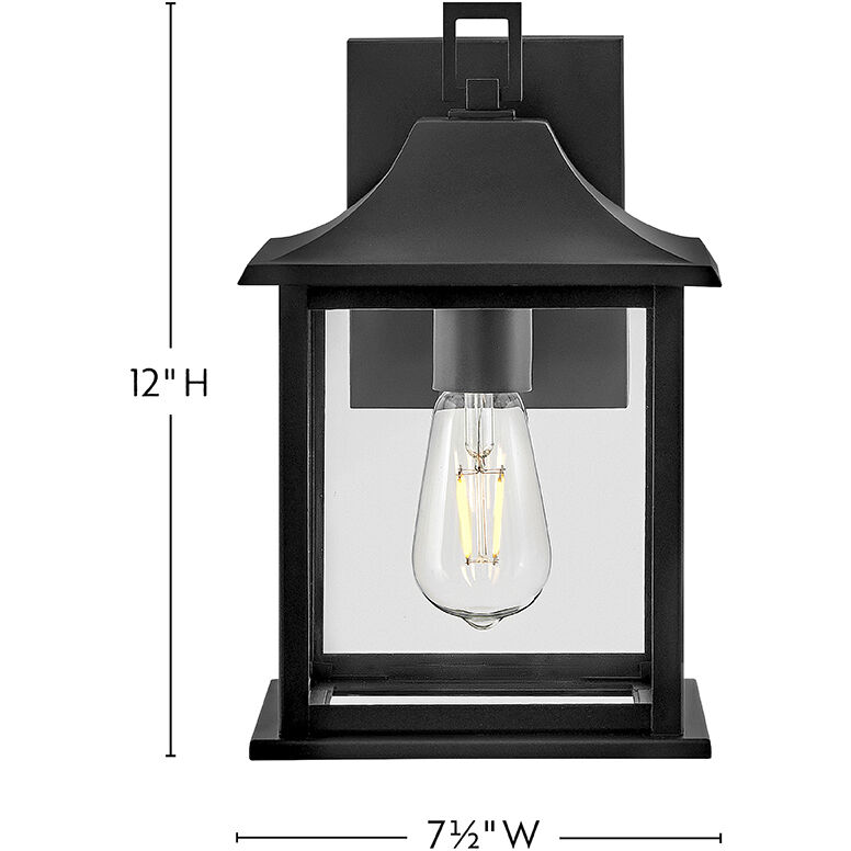 Nolan 1 Light 12 inch Black Outdoor Wall Mount