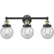 Beacon 3 Light 24.5 inch Black Antique Brass Bath Vanity Light Wall Light in Seedy