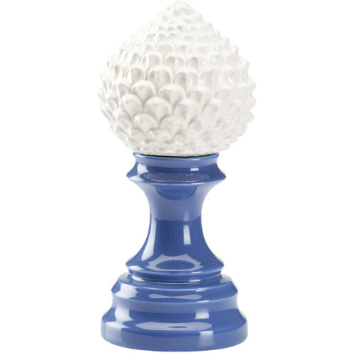 Artichoke Finial Blue and White/Cream Decorative Object, Large