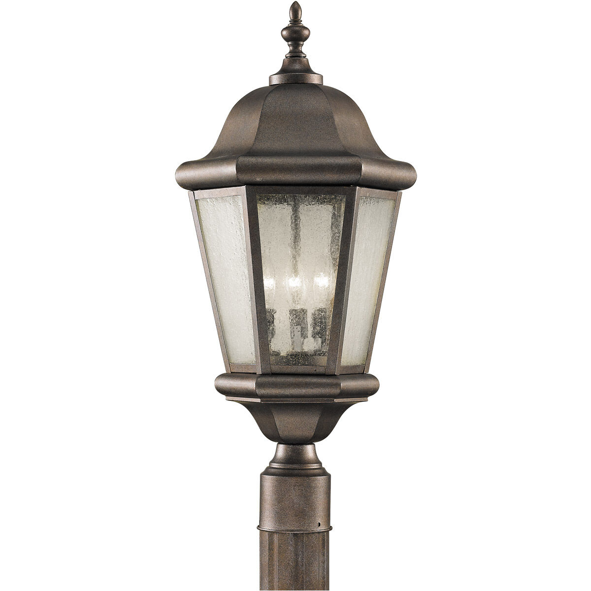 Martinsville 3 Light 22.25 inch Black Outdoor Post Lantern