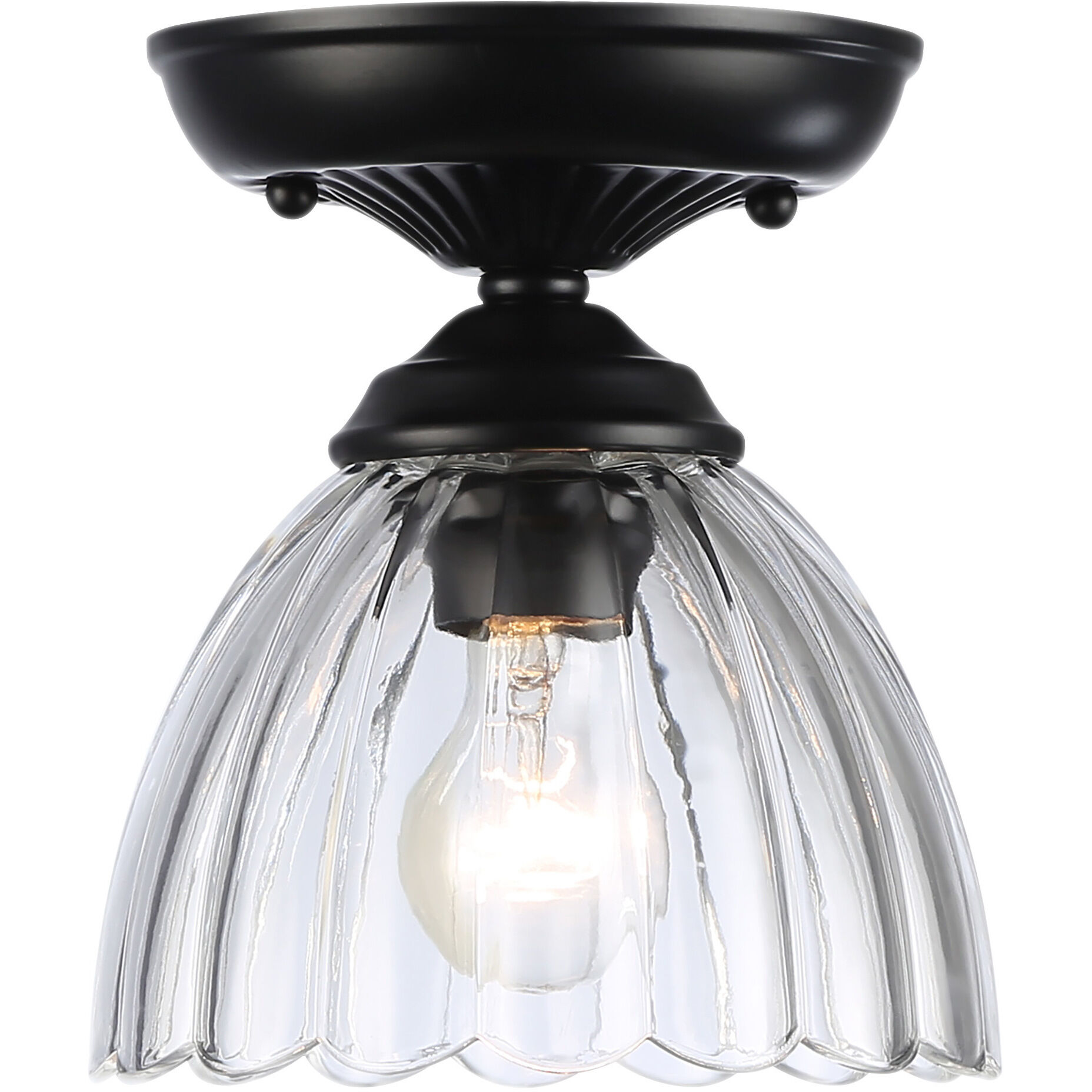 Audra 1 Light 6.88 inch Matte Black Semi-Flush Mount Ceiling Light