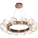 Gem LED 36 inch Burnished Bronze Chandelier Ceiling Light in 3000K LED, Amber, Radial Ring
