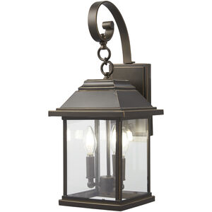 Mariner's Pointe 3 Light 22 inch Oil Rubbed Bronze/Gold Outdoor Wall Mount, Great Outdoors