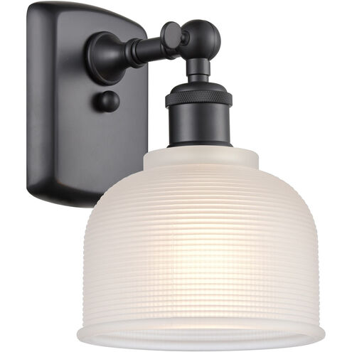 Ballston Dayton 1 Light 6 inch Matte Black Sconce Wall Light in White Glass, Ballston