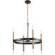 Notre Dame 6 Light 24 inch Oil Rubbed Bronze with Gold Chandelier Ceiling Light