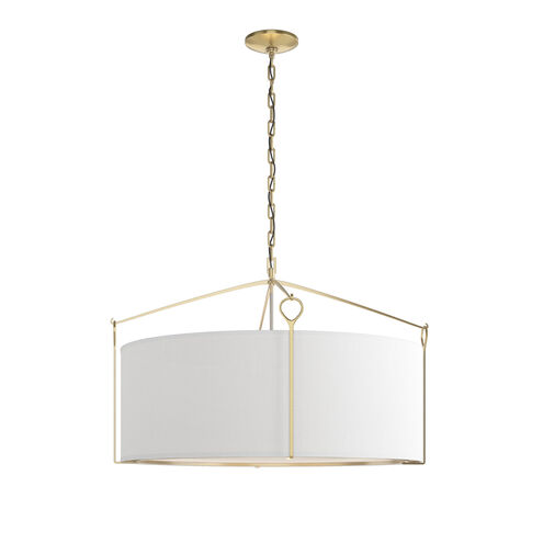 Bow 4 Light 30 inch Modern Brass Pendant Ceiling Light in Natural Anna, Large