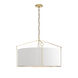 Bow 4 Light 30 inch Modern Brass Pendant Ceiling Light in Natural Anna, Large