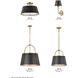 Clarke 1 Light 16.25 inch Warm Brass with Black Indoor Chandelier Ceiling Light