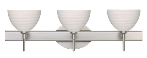 Brella 3 Light 23 inch Satin Nickel Vanity Lighting Wall Light in Halogen, Chalk Glass