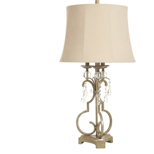 Signature 35 inch 150 watt Georgian Silver and Clear Table Lamp Portable Light