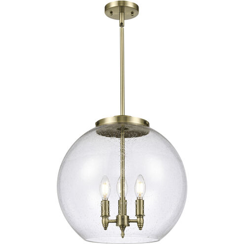 Ballston Athens LED 15.75 inch Antique Brass Statement Pendant Ceiling Light in Seedy