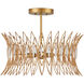 Marquise 3 Light 20 inch Luxor Gold Semi-Flush Mount Ceiling Light