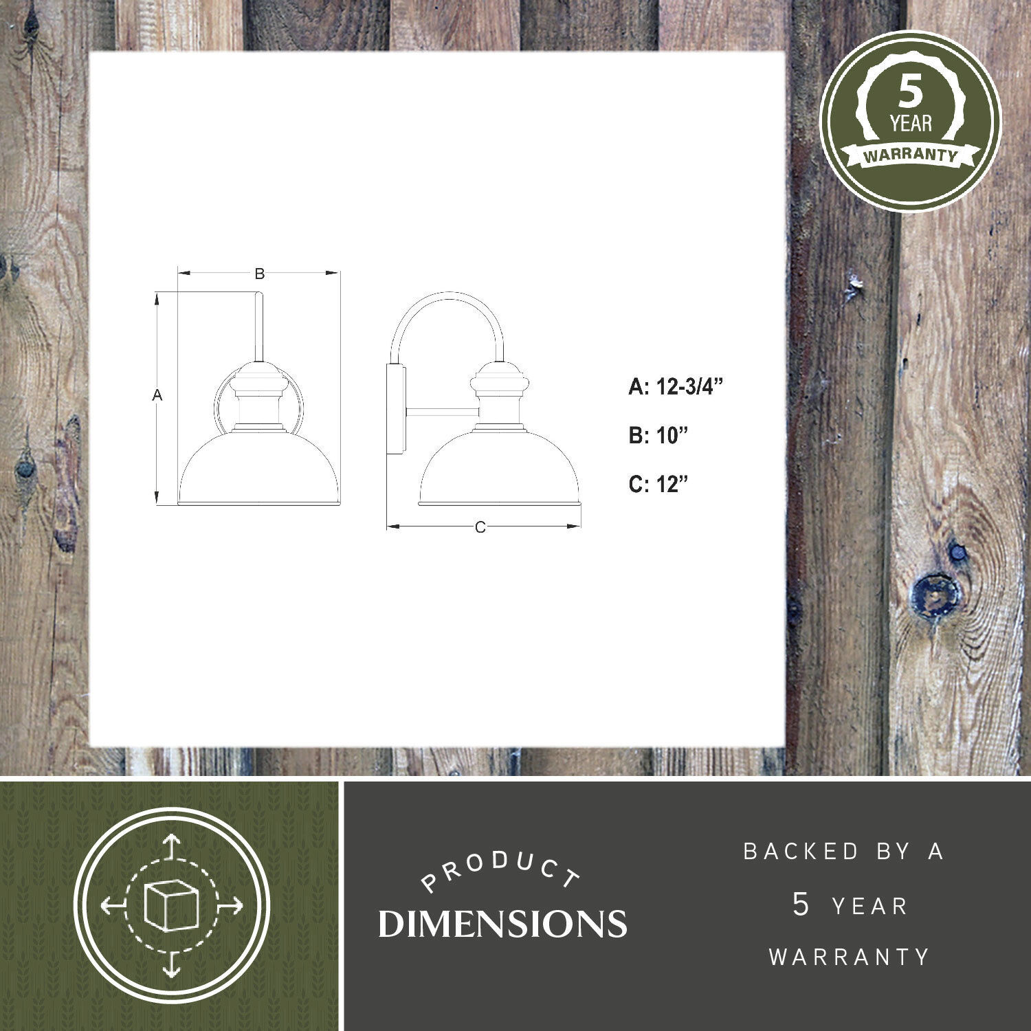 Franklin LED 12.75 inch Oil Burnished Bronze and Light Gold Outdoor Wall