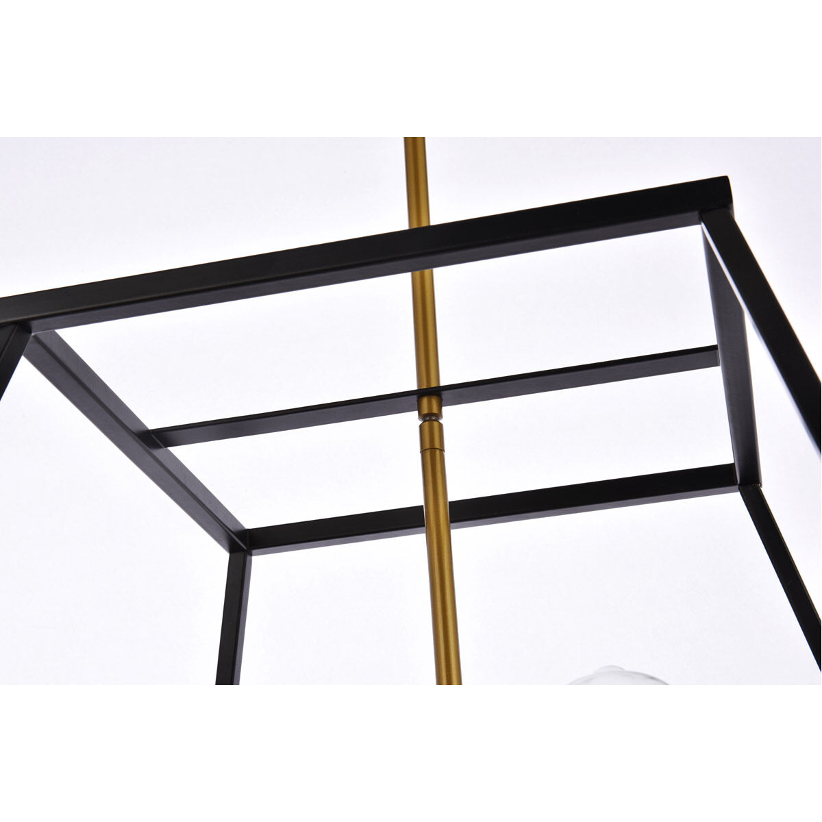 Declan 4 Light 20 inch Black and Brass Pendant Ceiling Light