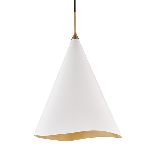 Martini 1 Light 18 inch Gold Leaf and Soft Off White Pendant Ceiling Light