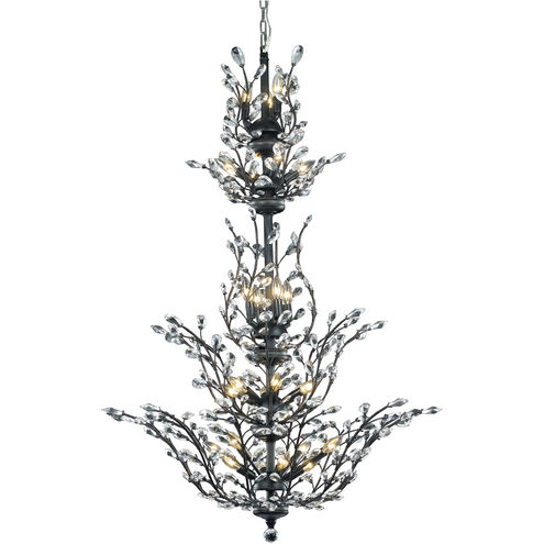 Orchid 25 Light 41 inch Dark Bronze Foyer Ceiling Light in Clear, Royal Cut