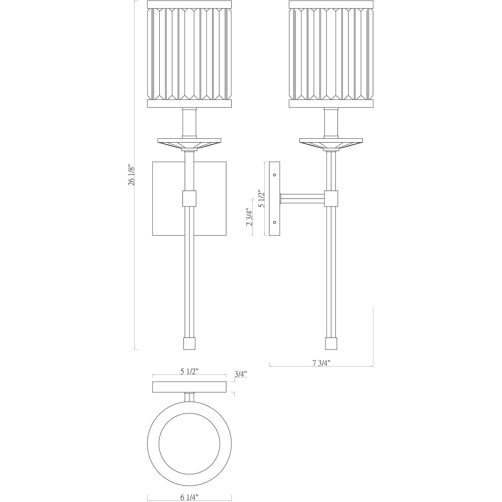 Ashbourne 1 Light 6.5 inch Polished Chrome Wall Sconce Wall Light