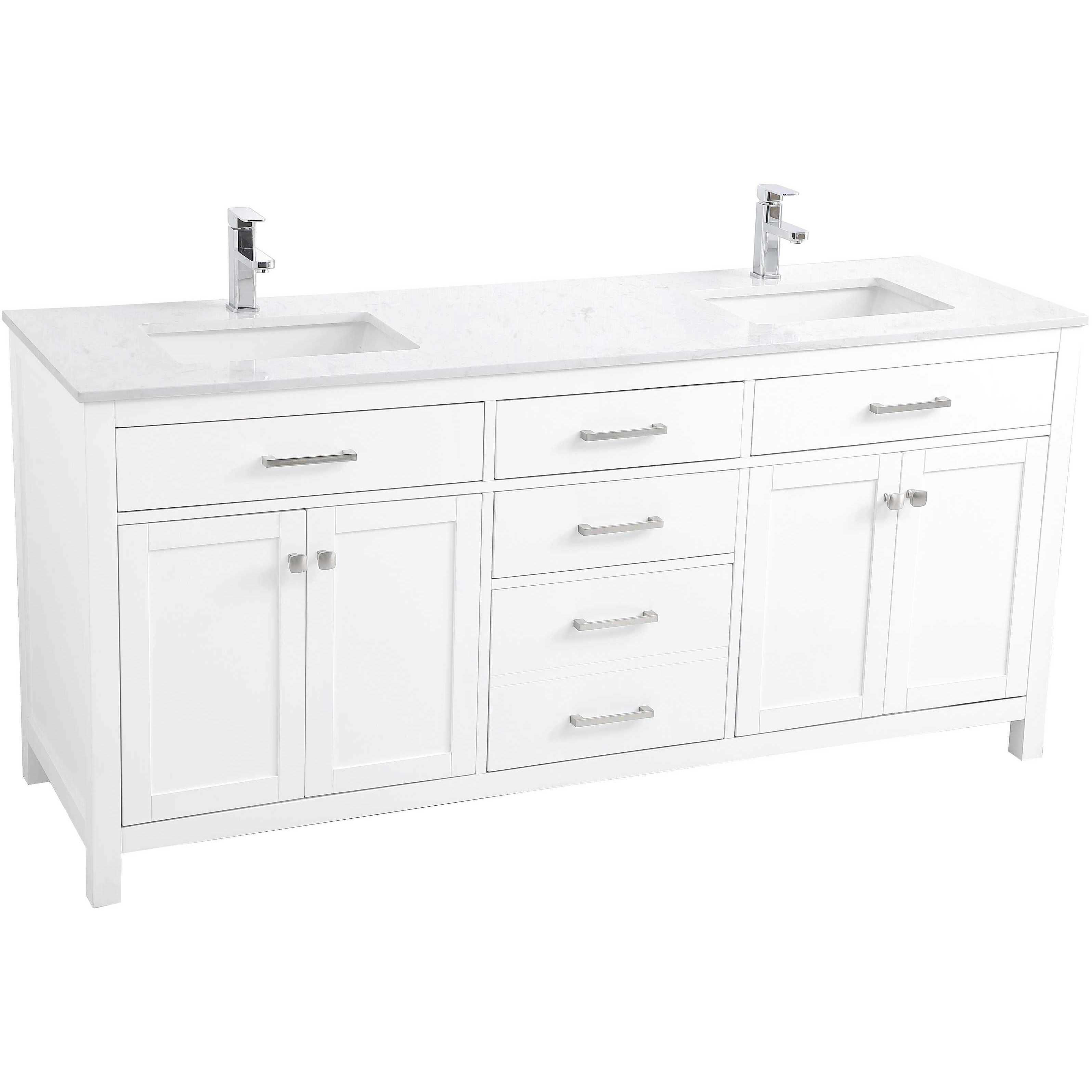 Lewis 72 X 22 X 34 inch White Vanity Sink Set