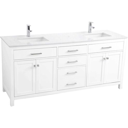 Lewis 72 X 22 X 34 inch White Vanity Sink Set