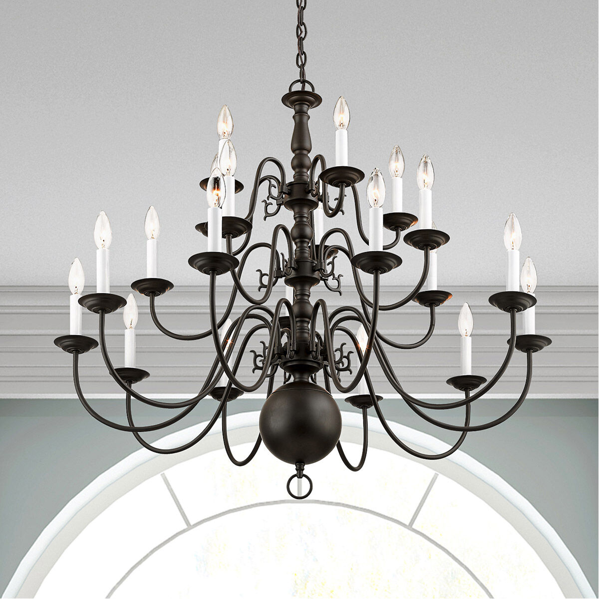 Williamsburgh 20 Light 36 inch Bronze Chandelier Ceiling Light