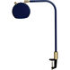 Aria 20 inch Navy Blue and Satin Brass Clip-On Table Lamp Portable Light