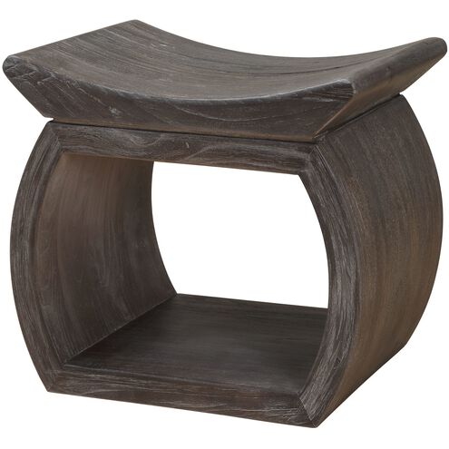 Connor 17 inch Reclaimed Elm Wood and Walnut Accent Stool