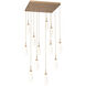 Fiori LED Novel Brass Multi-Port Ceiling Light, Square Multi-Port