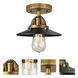 Nouveau 2 Railroad LED 8 inch Brushed Brass Semi-Flush Mount Ceiling Light in Matte Black