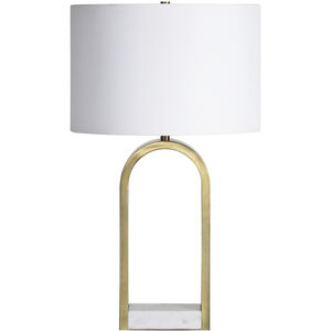 Joline 26.5 inch 100.00 watt Antique Brushed Brass and White Table Lamp Portable Light
