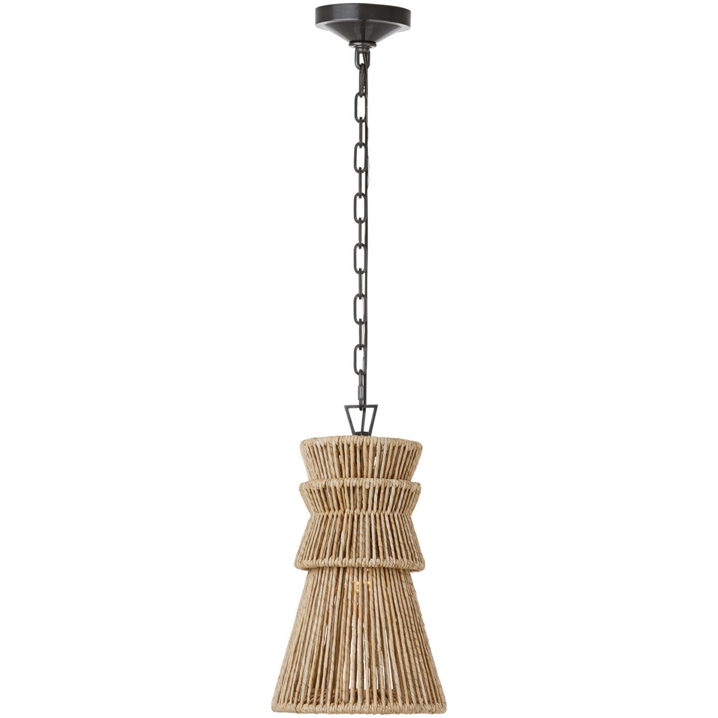 Chapman & Myers Antigua LED 10.5 inch Bronze and Natural Abaca Pendant Ceiling Light