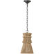 Chapman & Myers Antigua LED 10.5 inch Bronze and Natural Abaca Pendant Ceiling Light