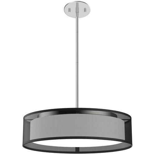 Dalton LED 16 inch Black Organza Pendant Ceiling Light