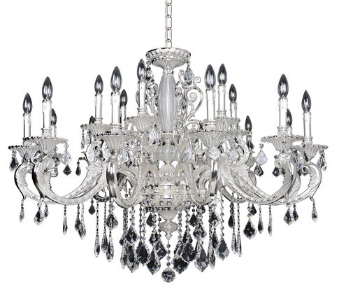 Cassella 18 Light 37 inch Two-Tone Silver Chandelier Ceiling Light in Swarovski Elements Clear