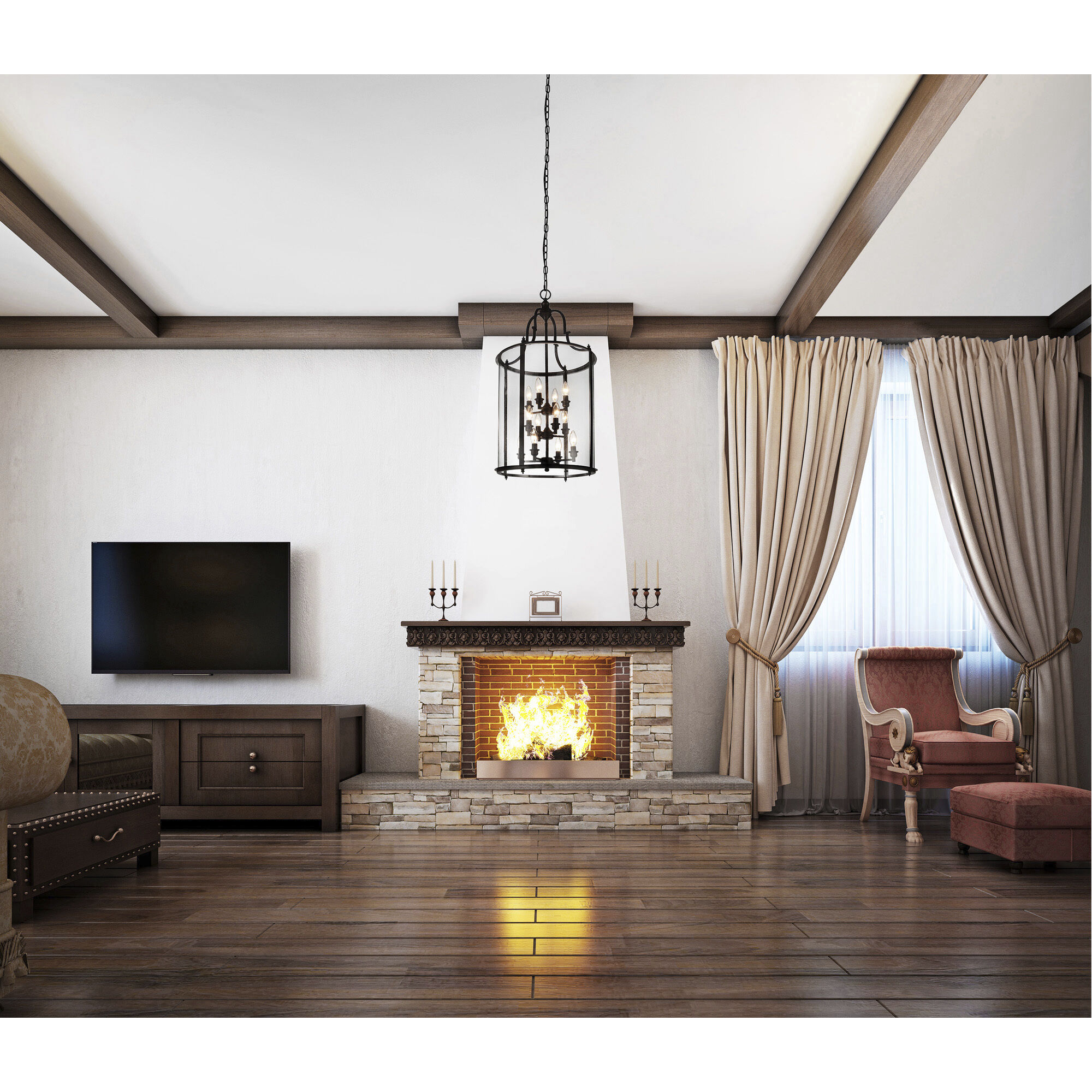 Desire 12 Light 17 inch Oil Rubbed Bronze Drum Shade Chandelier Ceiling Light