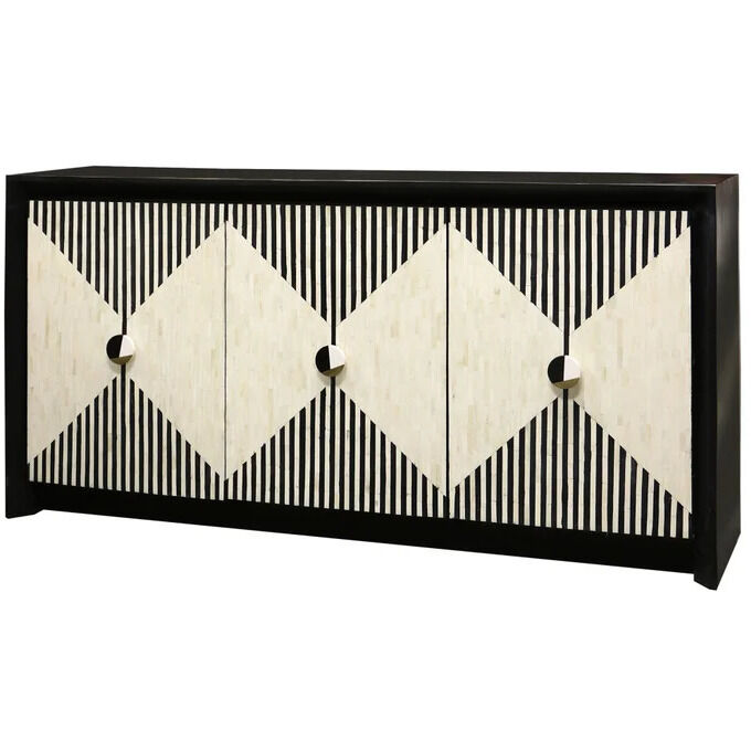 Marais 72 X 18 inch Black and White Sideboard