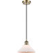 Ballston Orwell 1 Light 8 inch Antique Brass Mini Pendant Ceiling Light in Incandescent, Matte White Glass, Ballston
