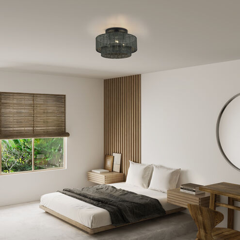 Weavington 3 Light 15 inch Black Semi Flush Mount Ceiling Light, Large