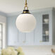 Alora Mood Copperfield Pendant Ceiling Light in Aged Gold, Matte Opal Glass