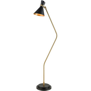 Kortright 60 inch 60.00 watt Black with Aged Brass Floor Lamp Portable Light