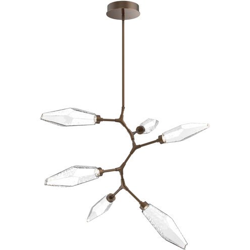 Rock Crystal LED 38.8 inch Flat Bronze Chandelier Ceiling Light in Chilled Clear, 2700K LED, Modern Vine