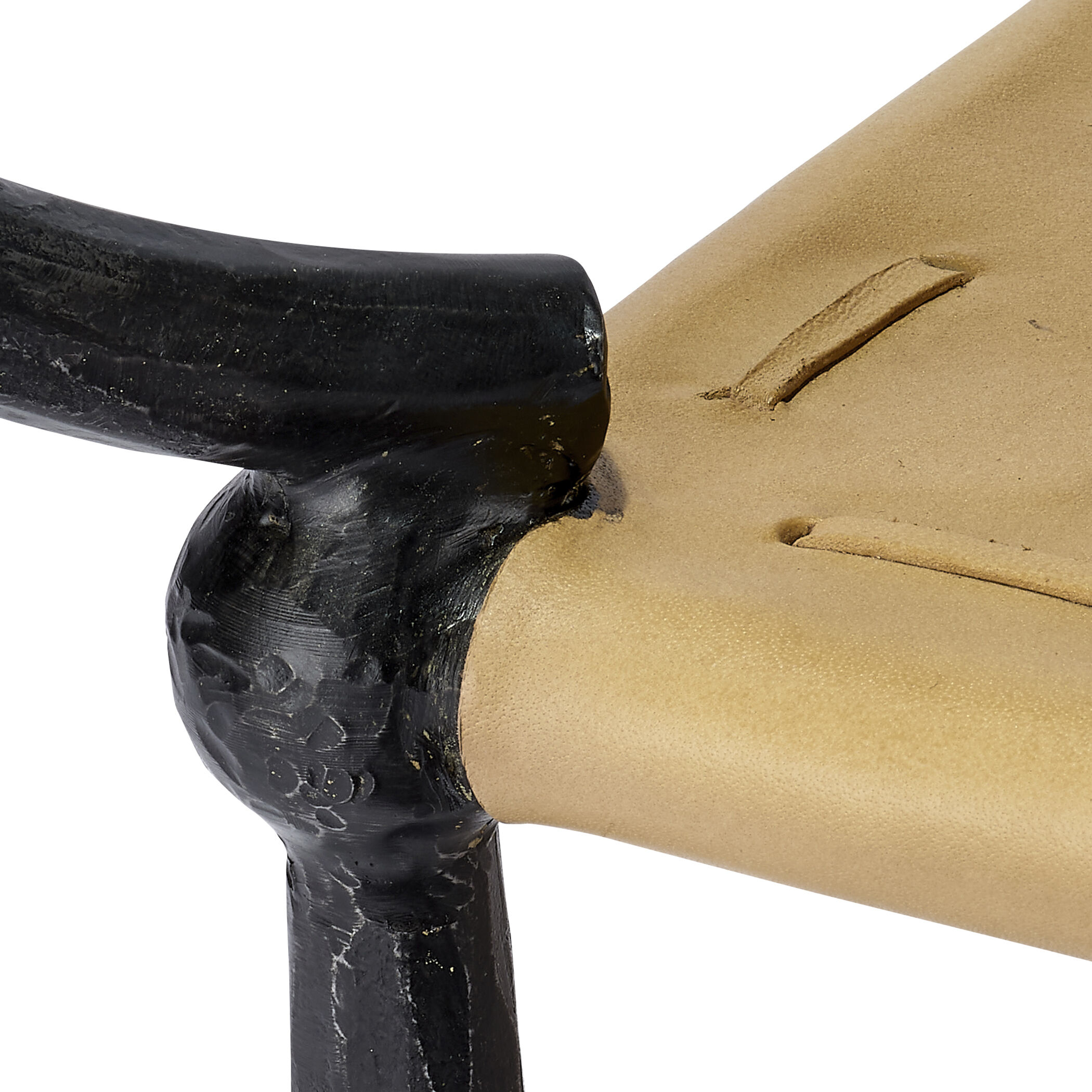 Renzo 39 X 17 inch Black and Cashew Leather Coffee Table