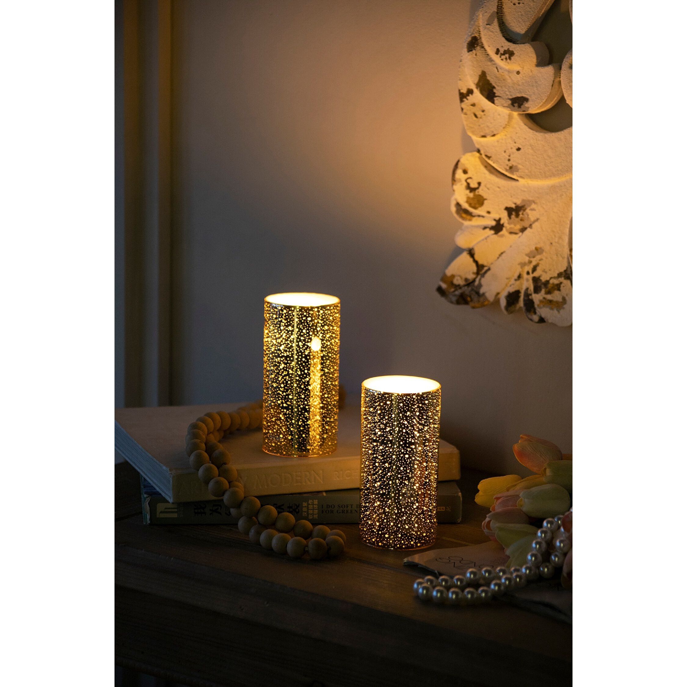 Speckled 6 X 3 inch LED Candle